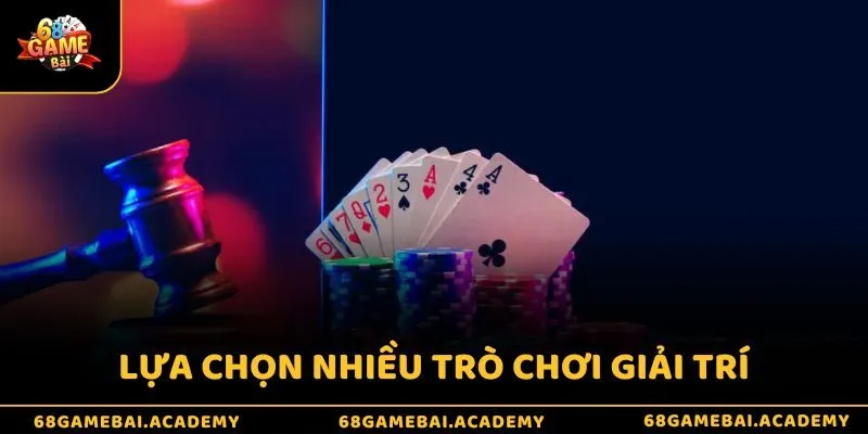 Bạn có thể lựa chọn nhiều trò chơi giải trí với nhiều chủ đề khác nhau