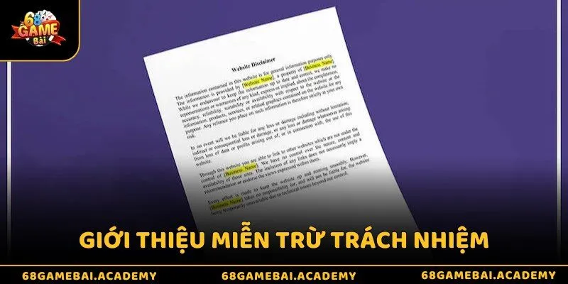 Miễn trừ trách nhiệm 1 Giới thiệu miễn trách nhiệm